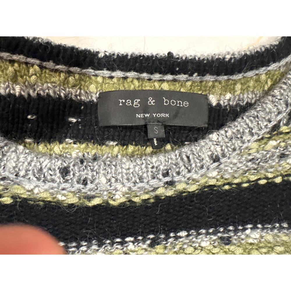Rag and Bone New York size small striped wool blend sweater grunge chic - Picture 2 of 6